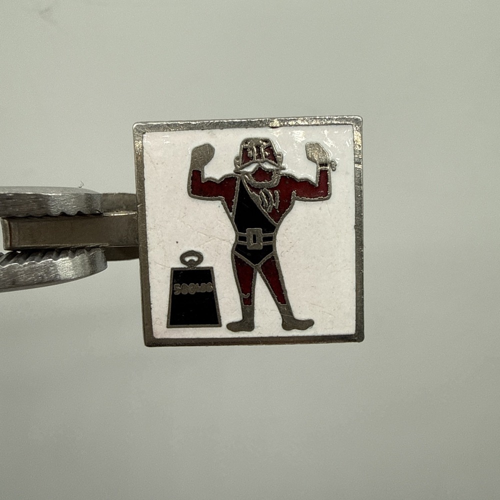Vintage Pioneer "Strong Man" 500lb. w/ Weights Tie Clip
